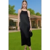 Midi Boy Saten Abiye Elbise Cut Out Detaylarla Şıklık Modern Stil Dayanıklı Malzeme Uzun Ömürlü