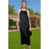 Midi Boy Saten Abiye Elbise Cut Out Detaylarla Şıklık Modern Stil Dayanıklı Malzeme Uzun Ömürlü