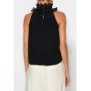 Fashion Halter Neck Knitted Regular Plain Pattern Casual Daily Regular Sleeveless Blouse