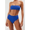 Moda Leopar Atma Kap Straplez Yüksek Bel Hipster Yeşil Straplez Yüksek Bel Hipster Bikini Takımı