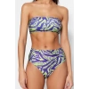 Moda Leopar Atma Kap Straplez Yüksek Bel Hipster Yeşil Straplez Yüksek Bel Hipster Bikini Takımı