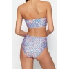 Moda Leopar Atma Kap Straplez Yüksek Bel Hipster Yeşil Straplez Yüksek Bel Hipster Bikini Takımı