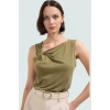 Modal Polyester Bluz Regular Kalıp Asimetrik Yaka Günlük Kullanım Premium Kalite