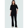 Nefes Alabilir Pamuk Örme T shirt ve İspanyol Paça Pantolon Takımı Konforlu Kesim Trend Tasarım