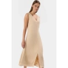 Nefes Alabilir Polyester Dokuma Midi Elbise Rahat Günlük Kullanım Konforlu Kesim Uzun Ömürlü
