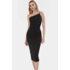 Nefes Alan Örme Midi Elbise Kolsuz Bodycon Kalıp Polyester Elastan Günlük Şıklık Özenle Seçilmiş