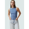 Nefes Alan Pamuklu Bluz Düğmeli Fitted Asimetrik Yazlık Modern Stil Özel Tasarım Uzun Ömürlü