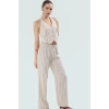 Nefes Alan Pamuklu Keten İkili Takım Çok Çizgili Rahat Kullanım Modern Stil Ve Şık