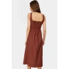 Nefes Alan Pamuklu Polyester Midi Elbise Belden Rahat Günlük Profesyonel Görünüm
