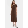 Nefes Alan Pamuklu T shirt Elbise Midi Boy Cep Detaylı Modern Stil Zarifane Tasarım