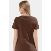 Nefes Alan Pamuklu T shirt Elbise Midi Boy Cep Detaylı Modern Stil Zarifane Tasarım
