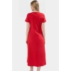 Nefes Alan Pamuklu T shirt Elbise Midi Boy Cep Detaylı Modern Stil Zarifane Tasarım