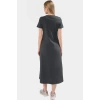 Nefes Alan Pamuklu T shirt Elbise Midi Boy Cep Detaylı Modern Stil Zarifane Tasarım