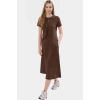 Nefes Alan Pamuklu T shirt Elbise Midi Boy Cep Detaylı Modern Stil Zarifane Tasarım