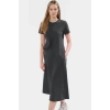 Nefes Alan Pamuklu T shirt Elbise Midi Boy Cep Detaylı Modern Stil Zarifane Tasarım