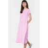 Nefes Alan Pamuklu T shirt Elbise Midi Boy Cep Detaylı Modern Stil Zarifane Tasarım