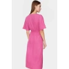 Nefes Alan Polyester Midi Elbise A Kesim V Yaka Kuşak Detayı Özenle Seçilmiş Rahat Kullanım