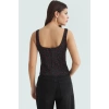 Nefes Alan Viskoz Dokuma Crop Bluz Limon Desenli Yazlık Zarifane Tasarım Premium Kalite