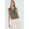 Omuz Büzgülü Kolsuz Bluz Viskoz Kumaştan İş ve Günlük Modern Stil Premium Kalite Rahat Şık