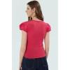 Örme Bluz Fitted Kalıp Bisiklet Yaka Kısa Kol Günlük Stil Özenle Seçilmiş Modern