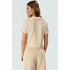 Örme Bürümcük Dokulu Crop Bluz Polo Yaka Kısa Kollu Seçkin Malzeme Zarifane Tasarım