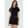 Örme Crop Bluz Bisiklet Yaka Fitted Kalıp Pamuklu Yazlık Kemersiz Uzun Ömürlü
