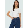 Örme Crop Bluz Bisiklet Yaka Fitted Kalıp Pamuklu Yazlık Kemersiz Uzun Ömürlü