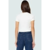 Örme Crop Bluz Bisiklet Yaka Fitted Kalıp Pamuklu Yazlık Kemersiz Uzun Ömürlü