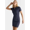 Örme Mini Elbise Bodycon Kalıp Polo Yaka Pamuklu Kumaş Günlük Stil Uzun Ömürlü Seçkin Malzeme