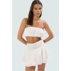 Pamuk Flamlı Dokuma Crop Bluz Etek Plaj Takımı Yazlık Günlük Kullanım İçin Modern Stil