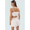 Pamuk Flamlı Dokuma Crop Bluz Etek Plaj Takımı Yazlık Günlük Kullanım İçin Modern Stil
