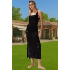 Pamuklu Akrilik Triko Maxi Elbise V Yaka Yazlık Şıklık Dayanıklı Malzeme Modern Stil Mükemmel Uyum