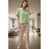 Pamuklu Çiçekli Pijama Takımı Rahat ve Şık Ev Giyim Seti Görünüm Özenle Seçilmiş Özel Tasarım