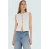 Pamuklu Crop Bluz Fitted Kalıp Renk Günlük Casual Stil Bisiklet Yaka Rahat Ve Şık Uzun Ömürlü