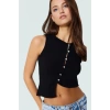 Pamuklu Crop Bluz Fitted Kaşkorse Örme Bisiklet Yaka Rahat Kullanım Trend Tasarım