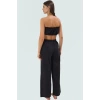 Pamuklu Dokuma Yazlık Plaj Takımı Fitted Kalıp Straplez Mini Boy Yüksek Kalite