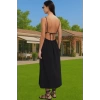 Pamuklu Elastan Maxi Plaj Elbisesi A line Kesim Halter Yaka Yazlık Trend Tasarım Rahat Ve Şık