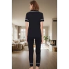 Pamuklu Kuzu Baskılı Pijama Takımı Regular Kalıp Uzun Paça Ömürlü Özel Tasarım