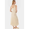 Pamuklu Maxi Elbise V Yaka Sırt Detaylı Bodycon Rahat ve Şık Modern Stil