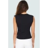 Pamuklu Örme Bluz Kadın Fitted Kolsuz Casual Nefes Alabilir Günlük Kullanım İçin Modern Stil