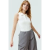 Pamuklu Örme Bluz Kolsuz Fitted Renk Yazlık Polo Yaka Şık Görünüm Dayanıklı Malzeme