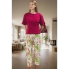 Pamuklu Örme Pijama Takımı Çiçek Desenli Rahat ve Şık Premium Kalite Kullanım
