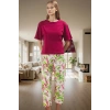 Pamuklu Örme Pijama Takımı Çiçek Desenli Rahat ve Şık Premium Kalite Kullanım