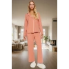 Pamuklu Pijama Takımı Uzun Kollu Gömlek ve Boru Paça Pantolon Günlük Kullanım İçin Şık Görünüm