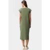 Pamuklu Rahat Kesim Midi T shirt Elbise Renk Ay Kol Düz Desen Modern Stil
