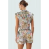 Pamuklu Yazlık Plaj Takımı Tropikal Desen Fitted Kalıp Özenle Seçilmiş Yüksek Kalite Modern Stil