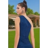 Parıltılı Örme Mini Bodycon Abiye Elbise Astarlı Tek Omuz Yazlık Polyester Modern Stil Rahat Ve Şık