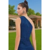 Parıltılı Örme Mini Bodycon Abiye Elbise Astarlı Tek Omuz Yazlık Polyester Modern Stil Rahat Ve Şık