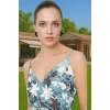 Pileli Midi Elbise Polyester Örme Yazlık Günlük Şık Özenle Seçilmiş Modern Stil Zarifane Tasarım