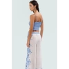 Plaj için Mükemmel Çiçek Desenli Terrycotton Kumaşlı Bluz Pantolon Takım Dayanıklı Malzeme